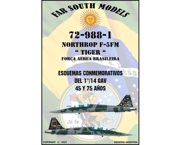 NORTHROP F-5M "TIGER" - FUERZA AÉREA BRASILERA - CALCAS 1/72
