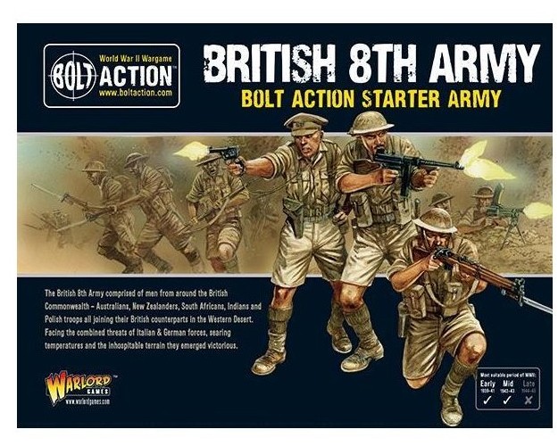 BRITISH 8TH ARMY - BOLT ACTION STARTER ARMY