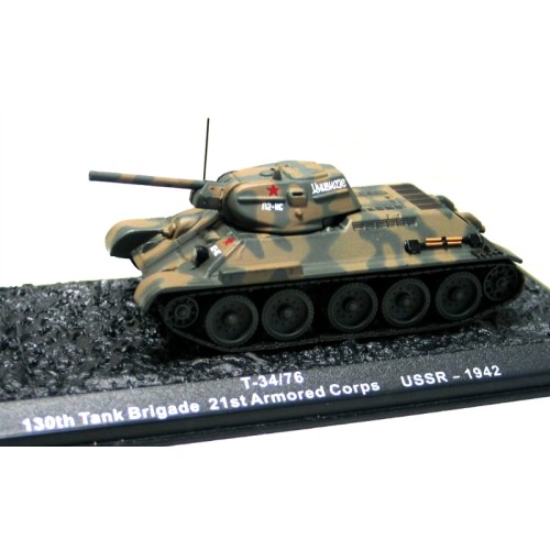 T-34/76 130th TANK BRIGADE 21st ARMORED CORPS - USSR - 1942 (DIE CAST)