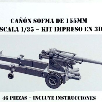 CAÑÓN SOFMA 155mm - 1/35 - IMPRESO EN 3D