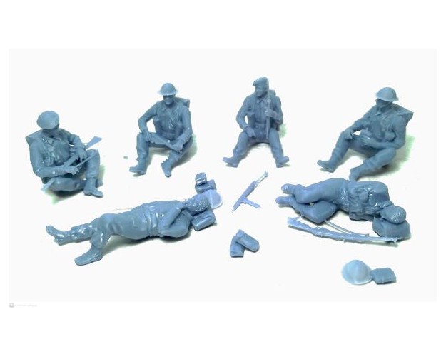 WWII - Soldados ingleses en descanso x 6