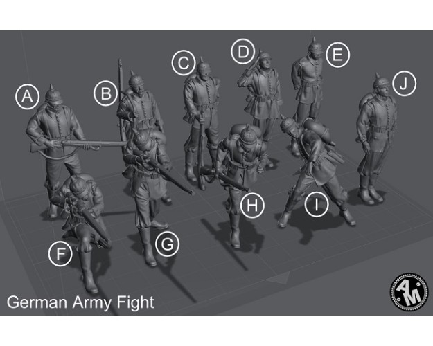 WWI Alemanes combatiendo (7 figuras)