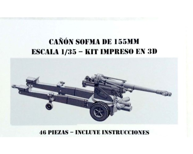 CAÑÓN SOFMA 155mm - 1/35 - IMPRESO EN 3D