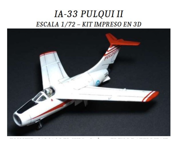 IA-33 PULQUI II - 1/72 3D - CON TREN DE ATERRIZAJE