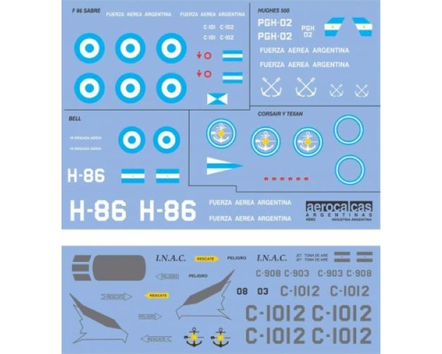 Sabre F-86 F-40 *** Skyhawk A4 AR *** Hughes 500 *** Bell *** Corsair y Texan (48902)