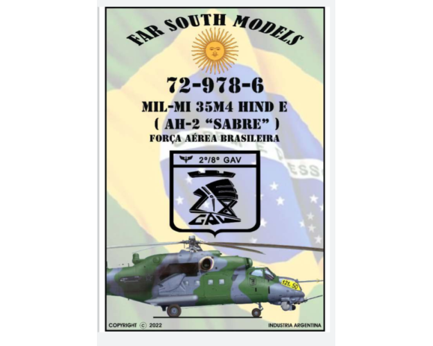 MIL-MI 35M4 HIND E (AH-2 "SABRE") FUERZA AÉREA BRASILERA - CALCAS 1/72
