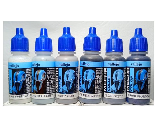 Set de grises - 6 tonos (Para aerógrafo)