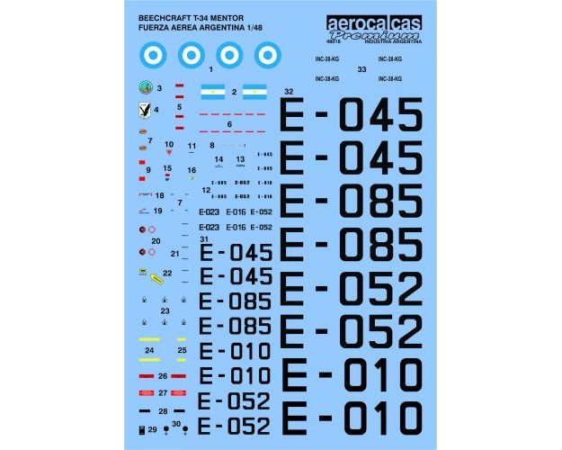 BEECHCRAFT T-34 MENTOR FUERZA AEREA ARGENTINA 1/48 (48018)