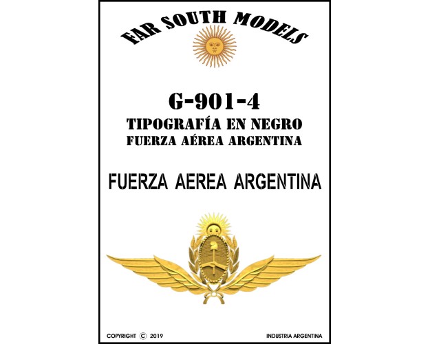 FUERZA AEREA ARGENTINA - Tipografia en Negro