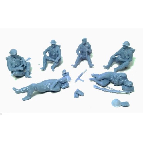 WWII - Soldados ingleses en descanso x 6