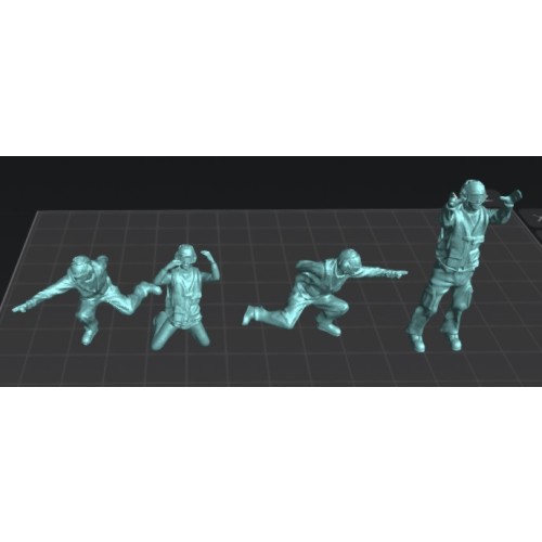 Crew cubierta de portaviones (set.1). 4 figuras