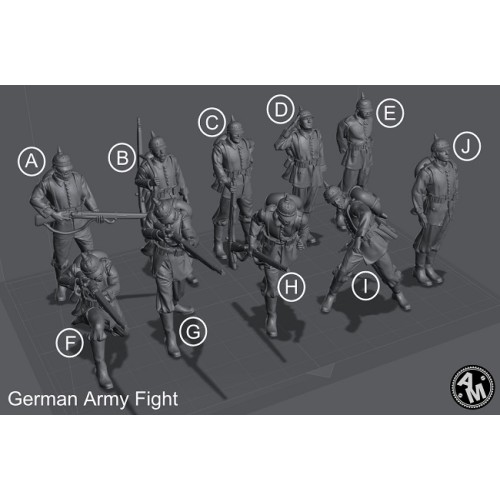 WWI Alemanes combatiendo (7 figuras)