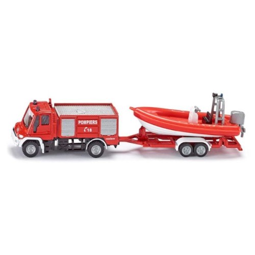 UNIMOG FIRE ENGINE WITH BOAT 1/116