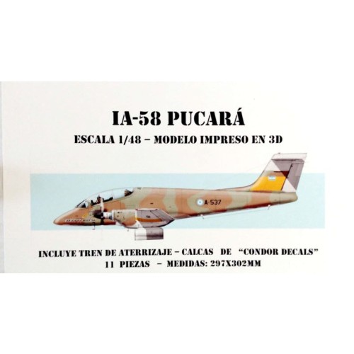 IA-58 PUCARÁ 1/48 IMPRESO EN 3D - CON TREN DE ATERRIZAJE