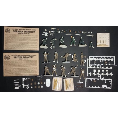 LOTE 1/32 AIRFIX: 10 SOLDADOS BRITÁNICOS + 5 SOLDADOS ALEMANES (SEMIARMADOS)