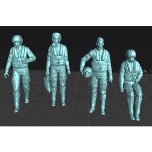 Pilotos de F16 (set.1). 4 figuras 1/48