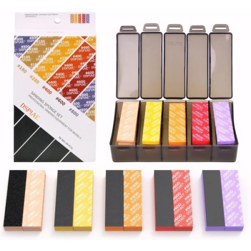 JUEGO PROFESIONAL DE LIJAS EN ESPONJA PARA MAQUETAS - #180 #280 #400 #600 #800