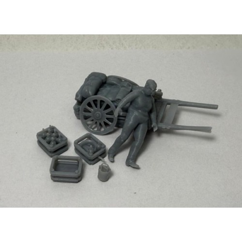 Civil con carreta y carga