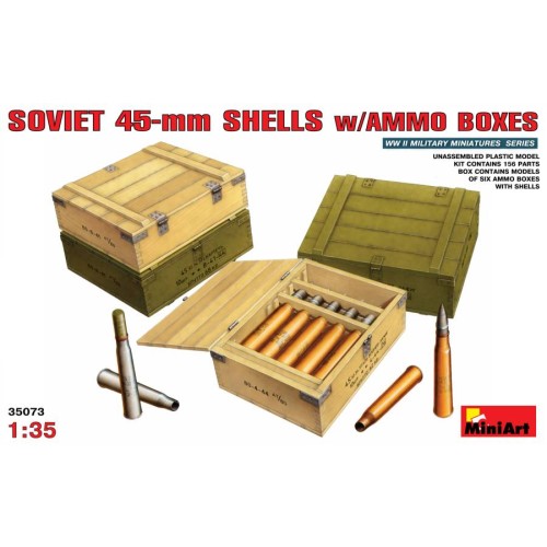 " Soviet 45mm  Shells w/ Ammo Boxes"