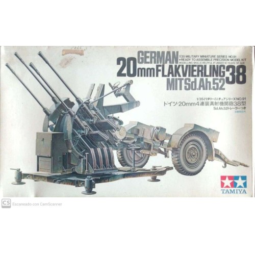 GERMAN 20mm FLAKVIERLING 38 MIT SD.AH.52