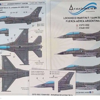 LOCKHEED MARTIN F-16AM/BM FUERZA AÉREA ARGENTINA - 1/72 - ACTUALIZACIÓN PRIMER FERRY