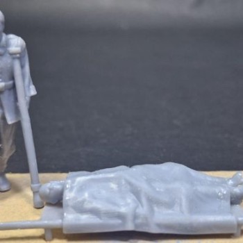 WWI Alemanes - En camilla y en muletas (2 figuras)