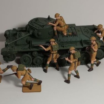 DIORAMA 8th ARMY: Valentine + 8 soldados británicos