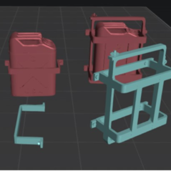 Soporte 2 Jerrycan versión 2+simples (Op.1)(x4) (no incluye bidones)